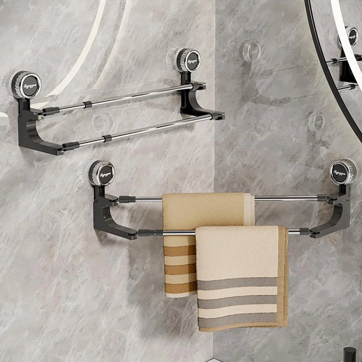 حامل مناشف ذكي لتوفير المساحة وتنظيم مثالي