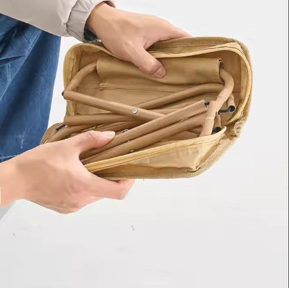 كرسي رحلات قابل للطي مع حقيبة تخزين