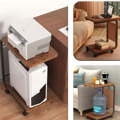 طاولة جانبية أنيقة ب عجلات مع مكابح لزيادة الثبات